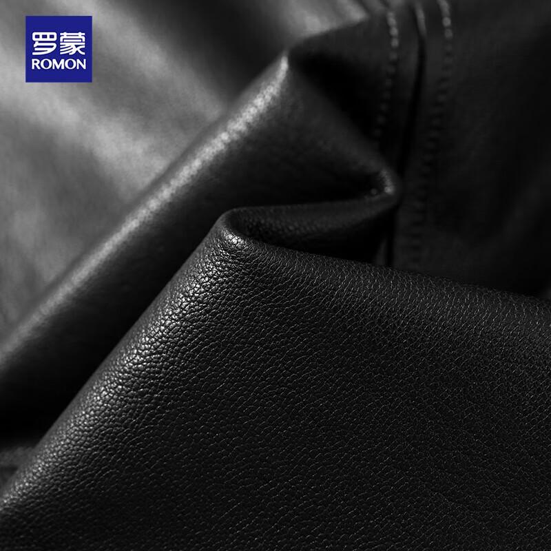 Romon Men's Goatskin Stand Collar Leather Jacket