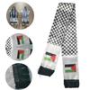 Palestine Flag Scarf 14*130cm Double Layered Polyester Fabric