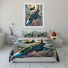 Fighter Jet Art Set Decor Bedding Set With 1 Duvet Cover 2 Pillowcases Single Double King Queen, Gift