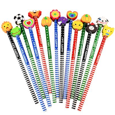 10/20 Stück Cartoon Bleistift mit Radiergummi Kinder Geburtstagsparty Gastgeschenke Goodie Bag Pinata Füllungen Schulanfangspreis Weihnachtsgeschenke
