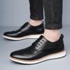 Fashion Casual men's leather shoes Leisurely comfortable and minimalist style Work and office Black brown hot selling shoes Plus Size