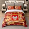 Set de așternuturi cu design Fotbal Polonia Text Personalizat 1 Față de Pilotă & 2 Fețe de Pernă