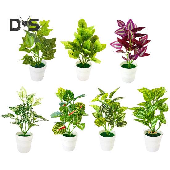 Potted Plant Artificial Bonsai Desktop Decor Fake Green Plant Display