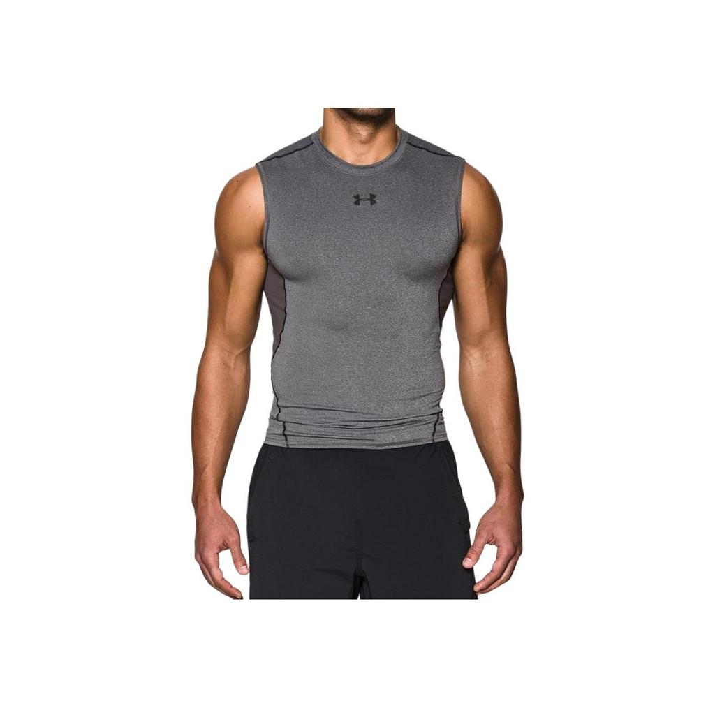 Under Armour Solid Logo Crew Neck Pullover Vest Men Vests Gray 1358548-019