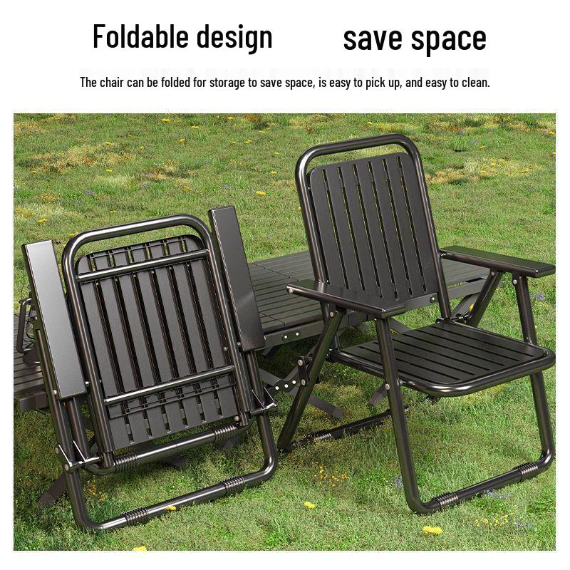 Portable Folding Recliner Beach Chair with Backrest - Ideal for Picnic, Balcony, Camping, and Leisure