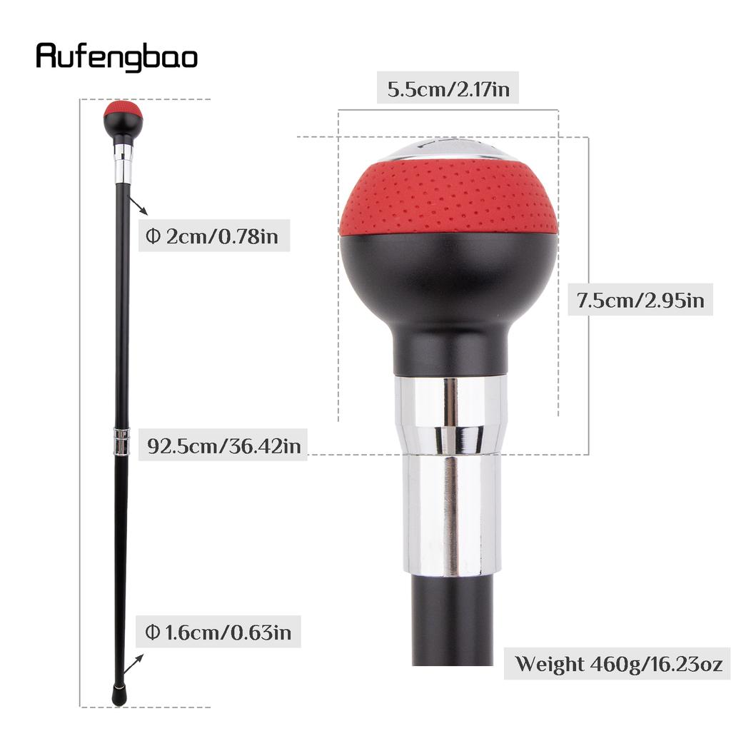 Red Black Gear Ball Silver Walking Cane Fashion Decorative Walking Stick Gentleman Elegant Cosplay Cane Crosier 92cm