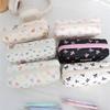 INS Bow Print Pencil Case Large Capacity Student Stationery Storage Bags  Back to School Gifts
