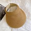 Fashion Anti-UV Summer Visors Hat Raffia Breathable Empty Top Hat Weaving Empty Top Sun Hat Woman