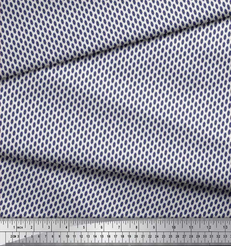 Soimoi Japan Crepe Satin Fabric Geometric Small Print Fabric by the metre 42 Inch