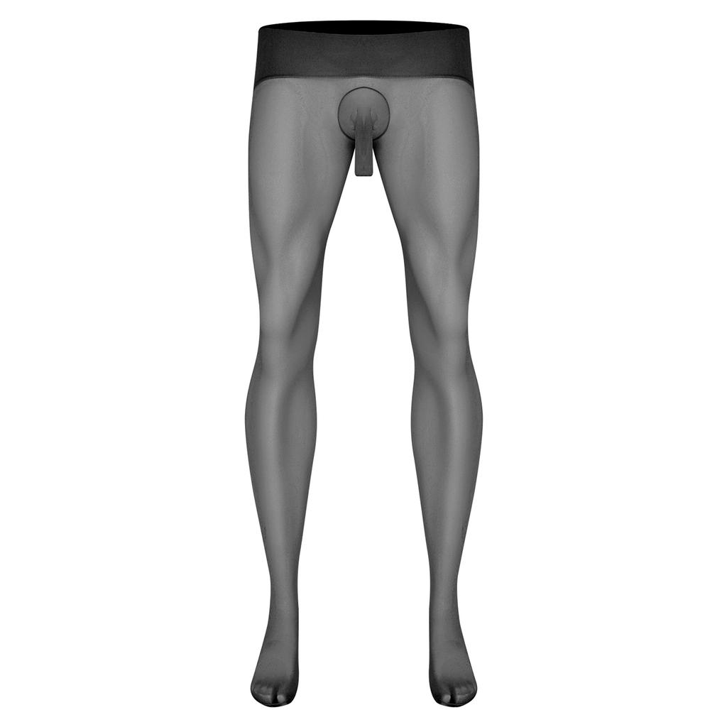 Herren Ultra Dünne Dehnbare Strumpfhosen Strümpfe Hoher Bund Nahtlos Durchsichtig Leggings Nachtwäsche