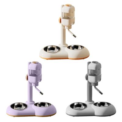 Height Adjustable Dog Feeder Waterer Puppy Food Bowl Water Feeder Large Capacity Raised Adjustable Height
