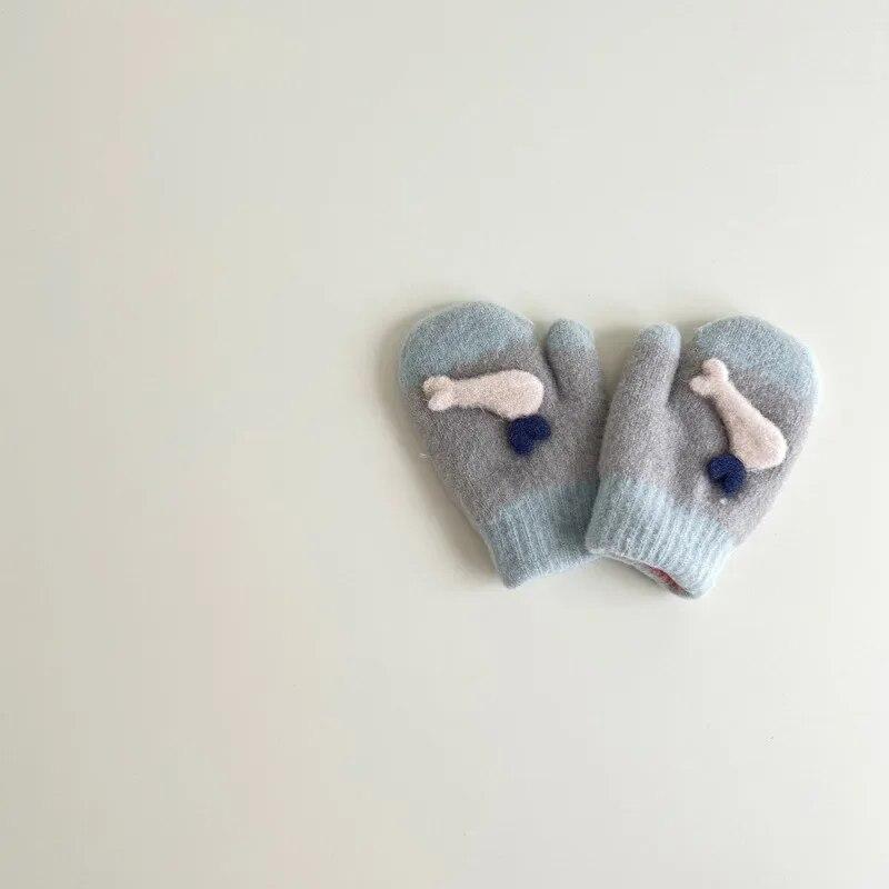 Kawaii Baby Fäustlinge Schöne Cartoon Tier Wal Handschuh für Kleinkind Junge Mädchen Herbst Winter Verdicken Plüsch Kinder Handschuh Wärmer Zeug