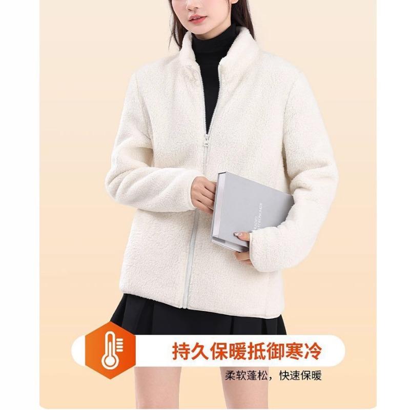 Fleece Thickened Sweater Jacket Women's Autumn and Winter New Lazy Style Versatile Zipper Cardigan Top Women's Clothing