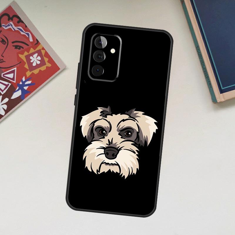 Cartoon Schnauzer Dog Case For Samsung Galaxy A13 A53 A33 A23 A06 A56 A16 A36 A55 A35 A17 A54 A34 A14 A52 A32 A15