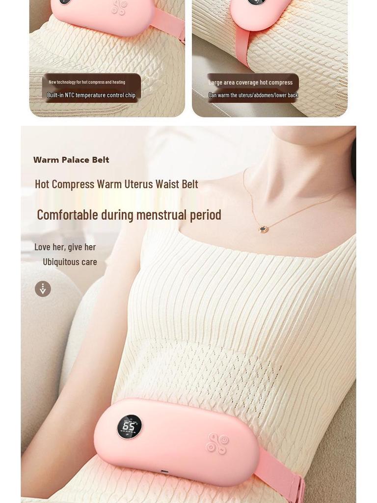 Cozy Uterus Heating Belt & Cartoon Doll: Vibration Massage & Lumbar Support Hot Compress - Perfect Period Comfort Gift.