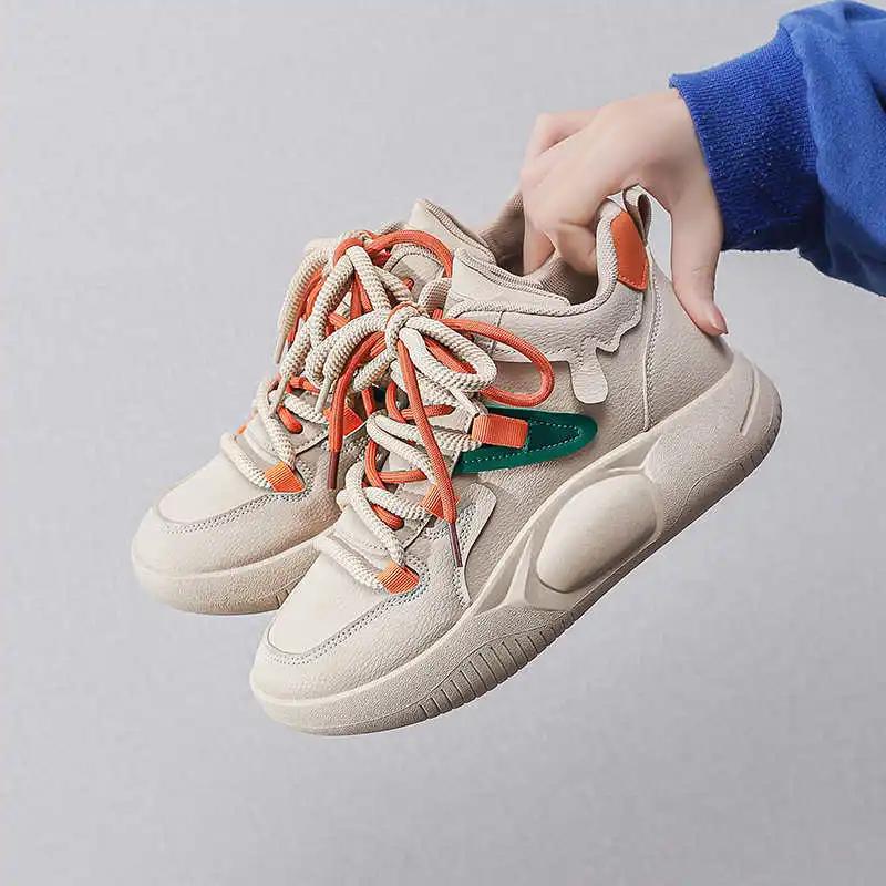 Fashion Platform Khaki Summer Sneakers Women Casual Loafers For Woman Kawaii Shoes Sport Vzuttya Tenis On Sale Snekaers Casuals