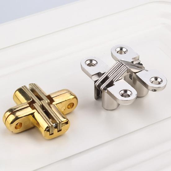 4Pcs Sturdy Cross Hinge High Adaptability Door Hardware Concealed Cross Door Hinge for Door