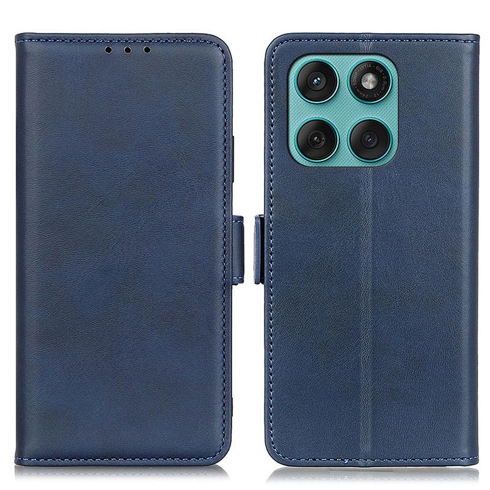 Etui ze stojakiem dla Motorola Edge 60 5G/60 Fusion 5G, Pokrowiec na telefon ze skóry PU o fakturze skóry bydlęcej