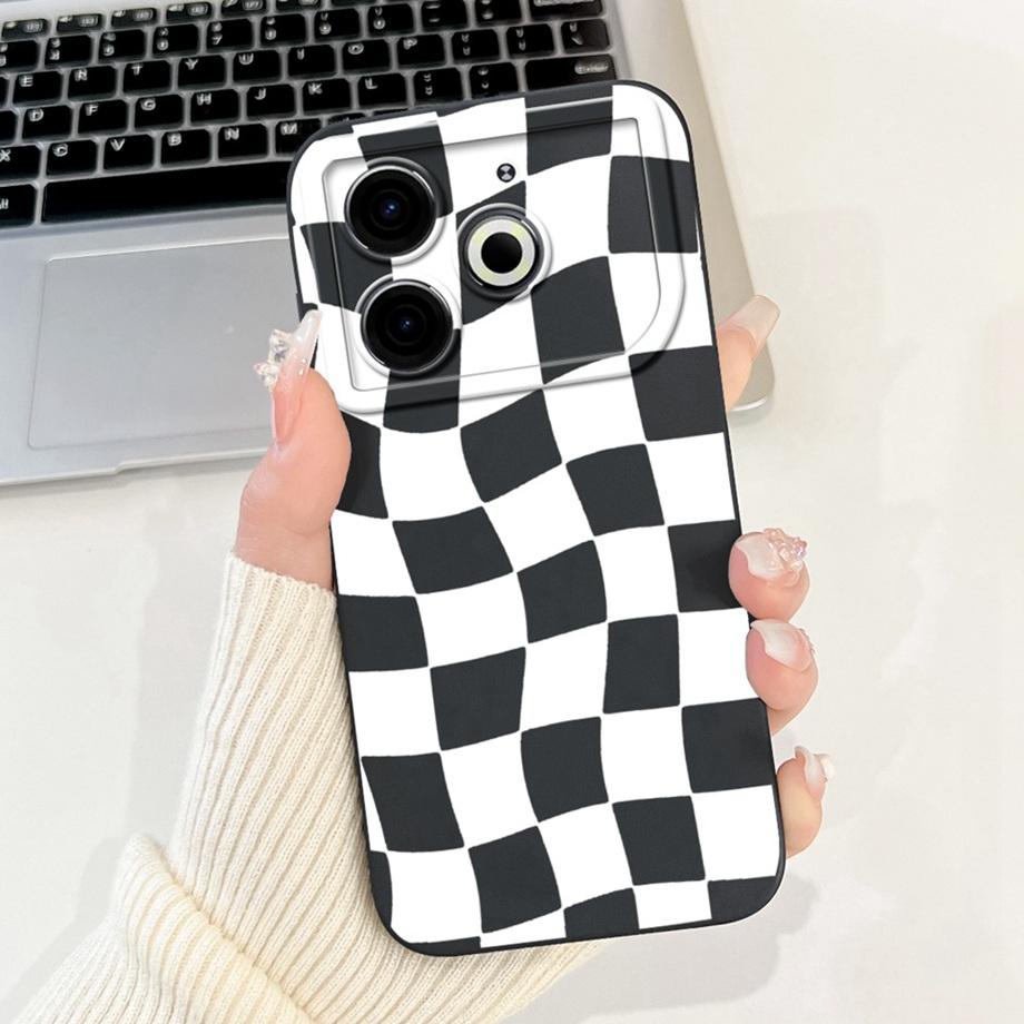 For Tecno Pova 6 Neo Pova6Neo Case Liquid Silicone Soft TPU Back Cover 2024 Fashion Phone Funda Gothic Black Night Bumper