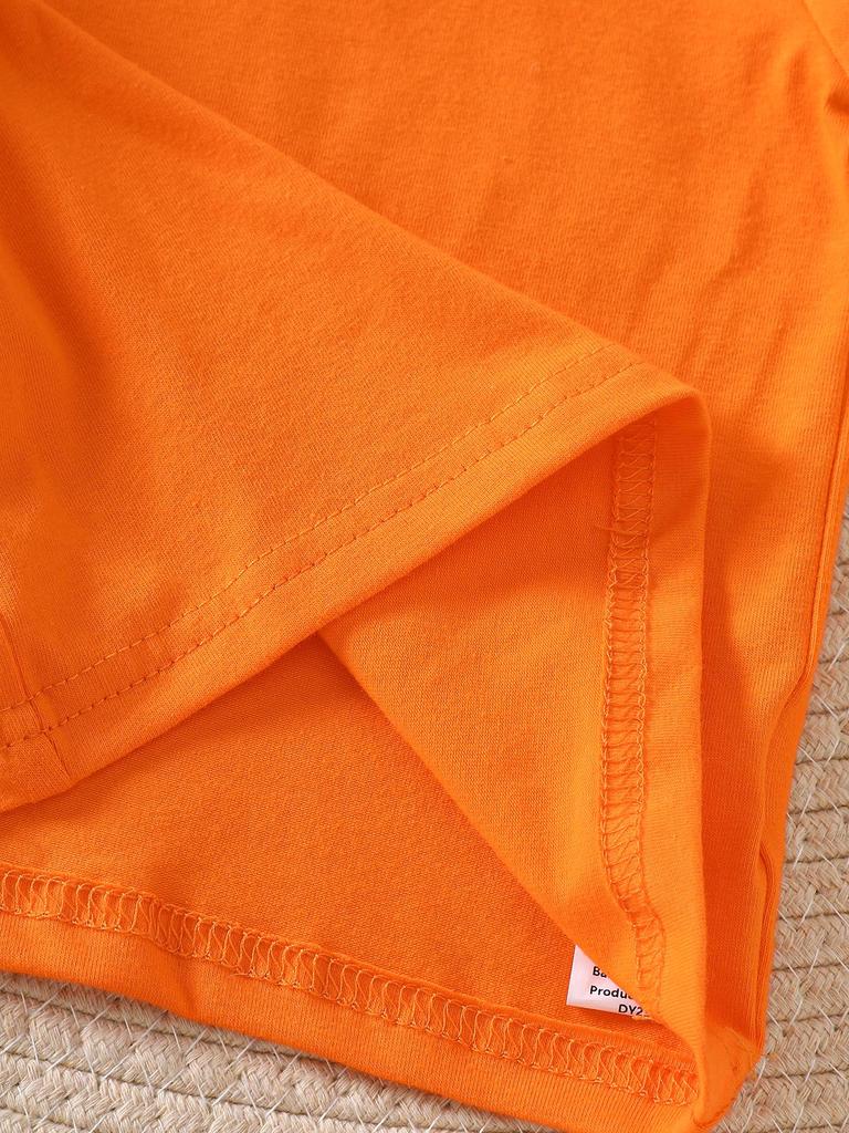 Baby Girls' Orange Top & Carrot Overall Skirt Set
