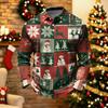 Men's Casual Quick-Dry Mesh Golf Shirt Long Sleeve Christmas Print Top