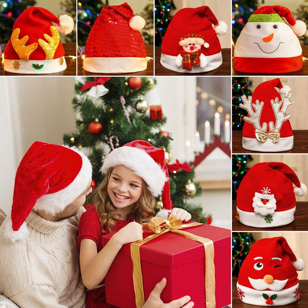 Christmas Gift Classic Cartoon Festival Supplies Plush Santa Claus Cap Christmas Hat