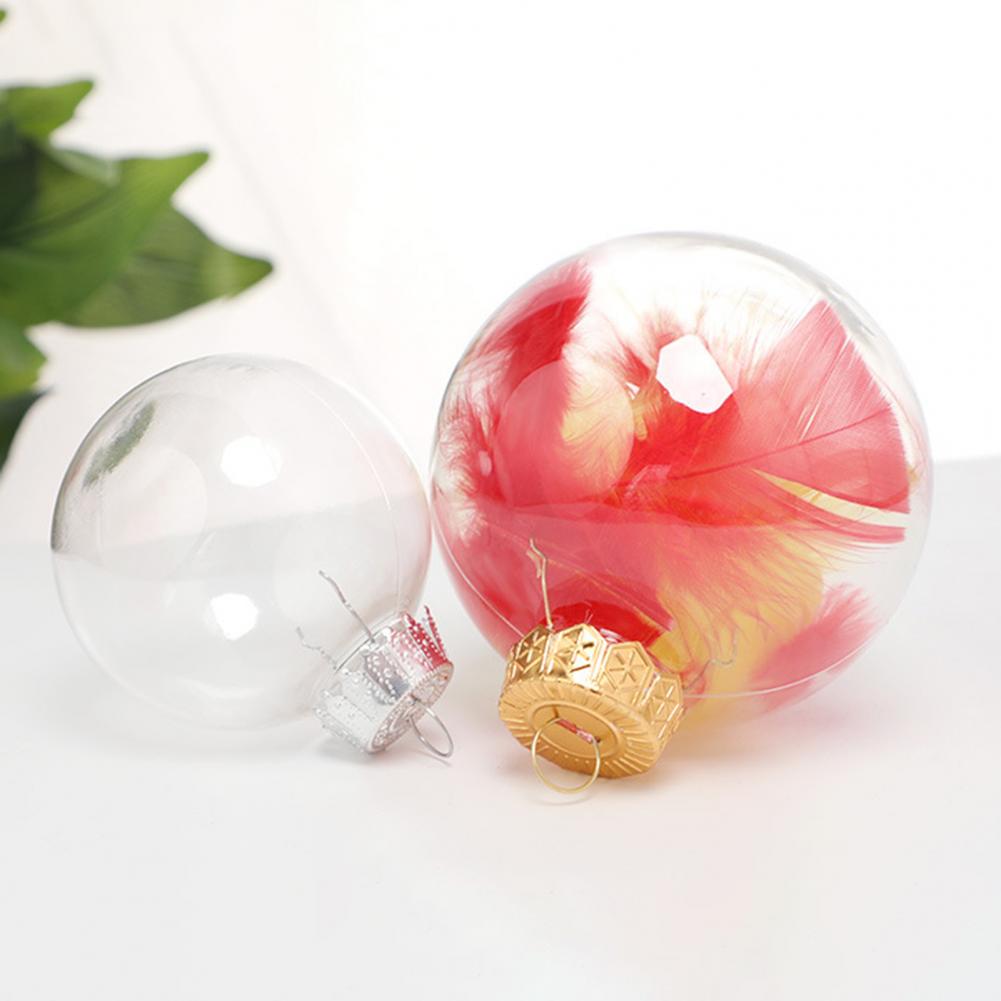 5pcs Perspective Christmas Tree Ball Paintable Christmas Ball with Bottle Cap Minimalist Christmas Clear Ball Home Decoration Navidad