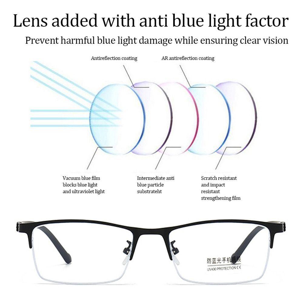 Comfortable Blue Ray Blocking Anti-Blue Light Glasses Eye Protection Metal Business Eyeglasses Ultralight Frame Eyewear Office