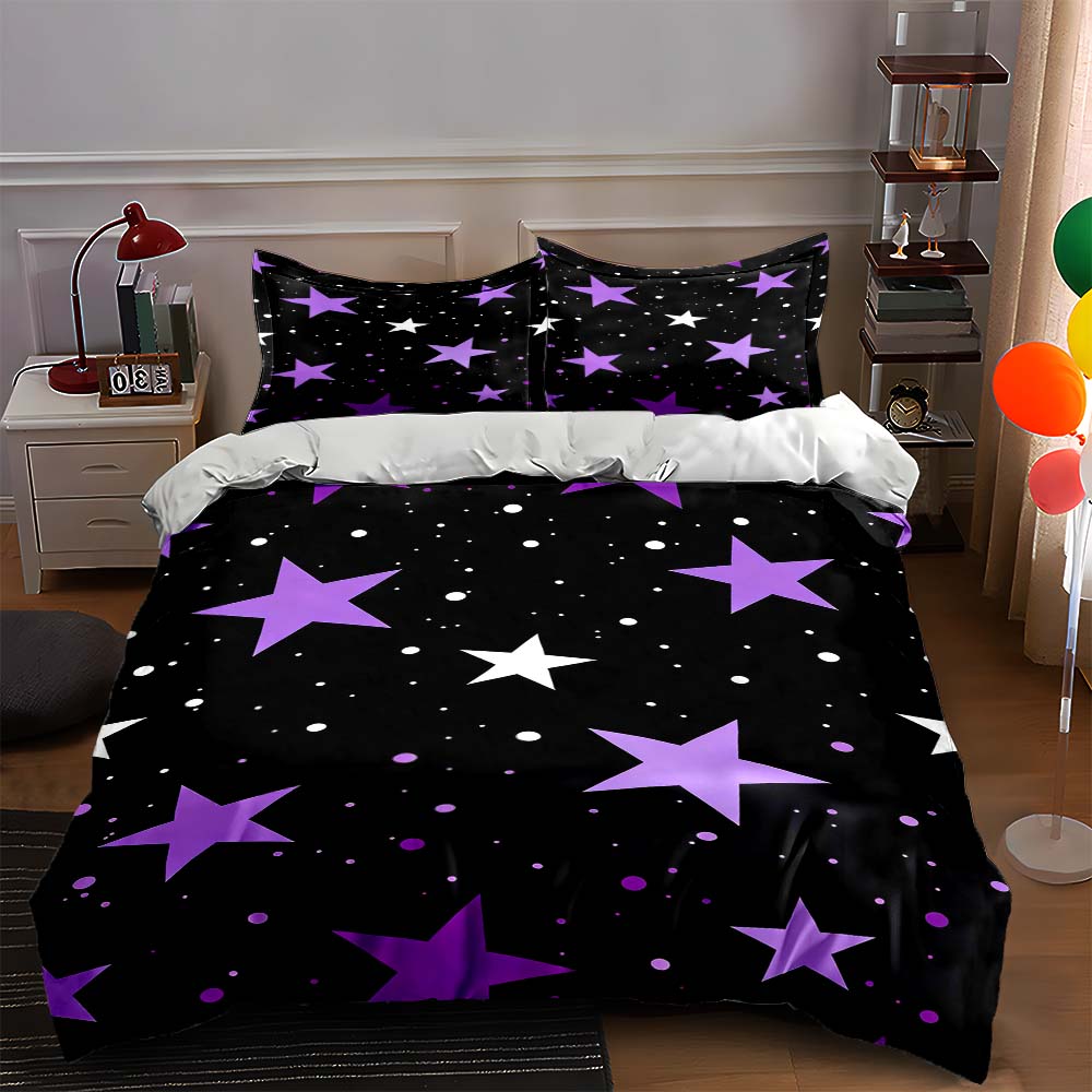 

Stars, dots, contrast. Bedding Duvet cover sets Duvet covers Pillowcases gifts (1 * Duvet Cover 2 * Pillowcases, without duvet insert) 135x200cm
