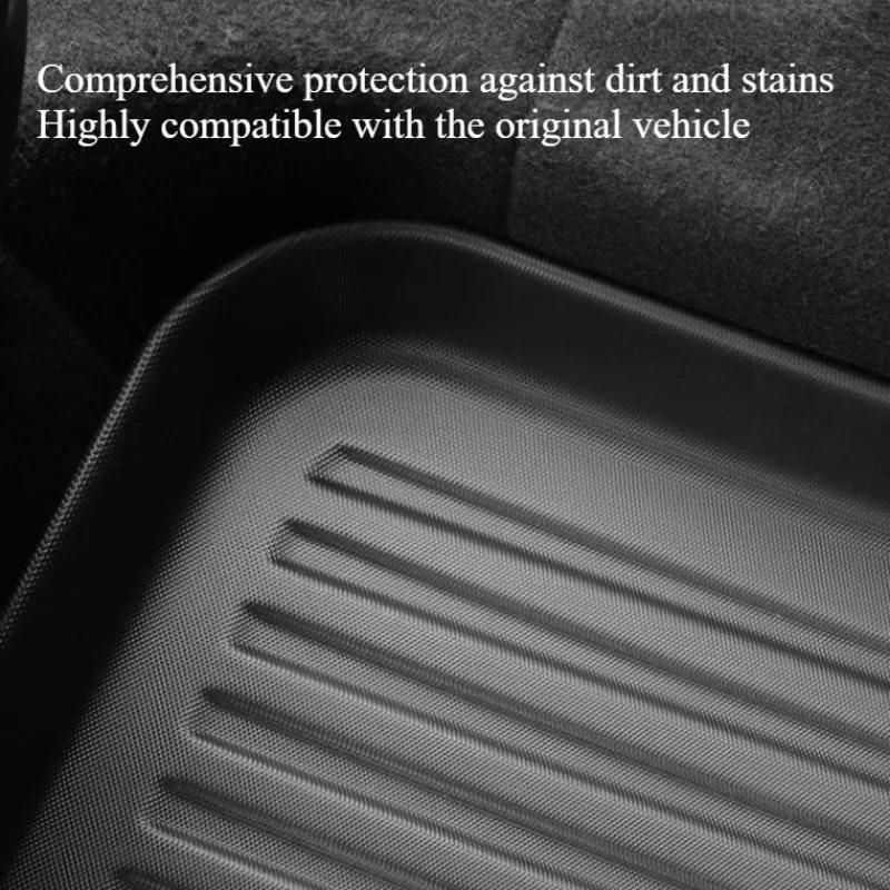 For Tesla Model Y Juniper 2025 Front Rear Trunk Mats TPE Lower Storage Box Pad Protective Cover Cargo Liner Trunk Tray Floor Mat