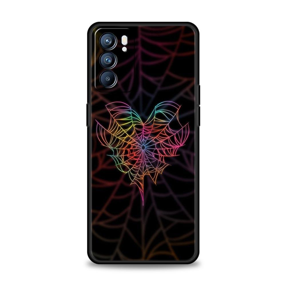 Spider Web Phone Case For Oppo Reno 13 12 11 10 7 F Find X5 X6 A98 A80 A79 A78 A57 A54 A31 A17 Pro 5G Soft TPU Cover Fundas Bags