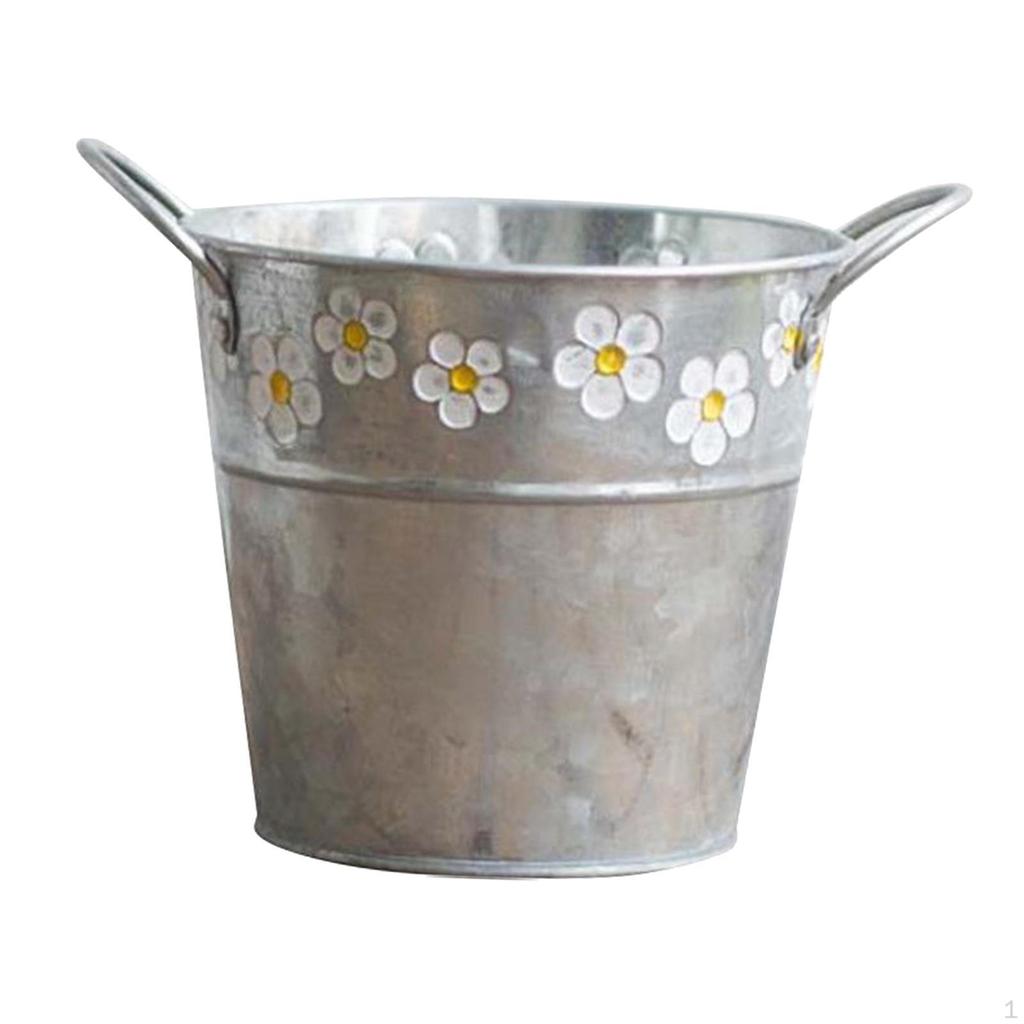 Basket Bucket ers Pot,Storage Bucket,Rust Prevention Pot Metal for and Flower,Pen