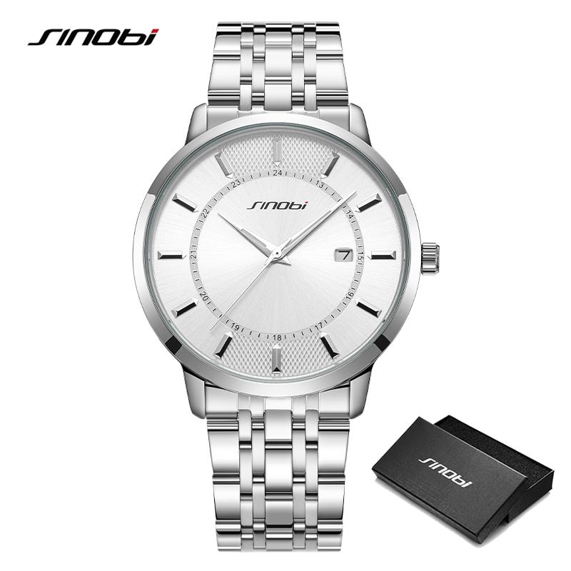 SINOBI Fashion Men's Watches Original Design Top Luxury Mans Quartz Wristwatches Best Gifts Clock for Husband