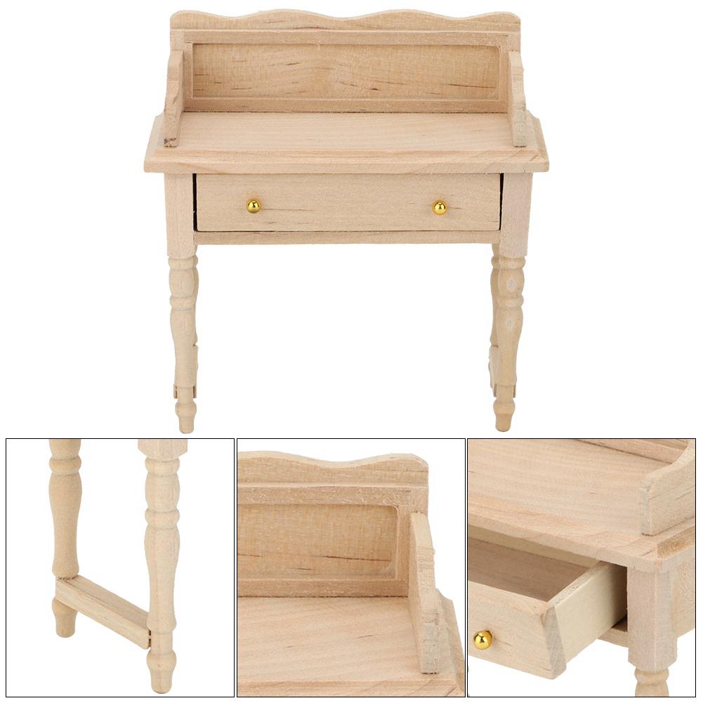 Model Mobilier Miniatură Birou din Lemn pentru 1:12 Accesoriu pentru Camera de Zi Casă de Păpuși