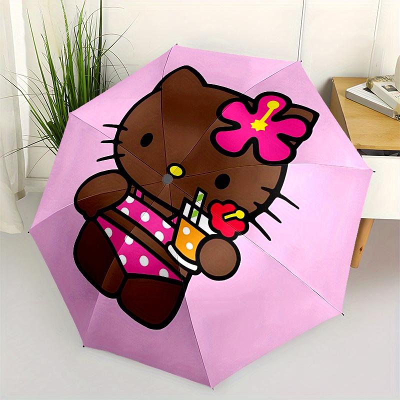 

Hello Kitty, Summer vibes Automatic Opening and Closing Parasol Compact Travel Umbrella with 8 Ribs for Women and Men Ideal Birthday/Christm