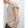 Za2025 Summer New Women Clothes Simple Round Neck Knitted Wooden Ear Short Sleeve T-shirt Top 06298199 806