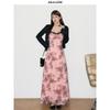 Julu Studio "Flower Dream Summer" Slightly Oversized Girls Pure Desire Lace Stitching Printing Suspender Skirt Plus Size Dress