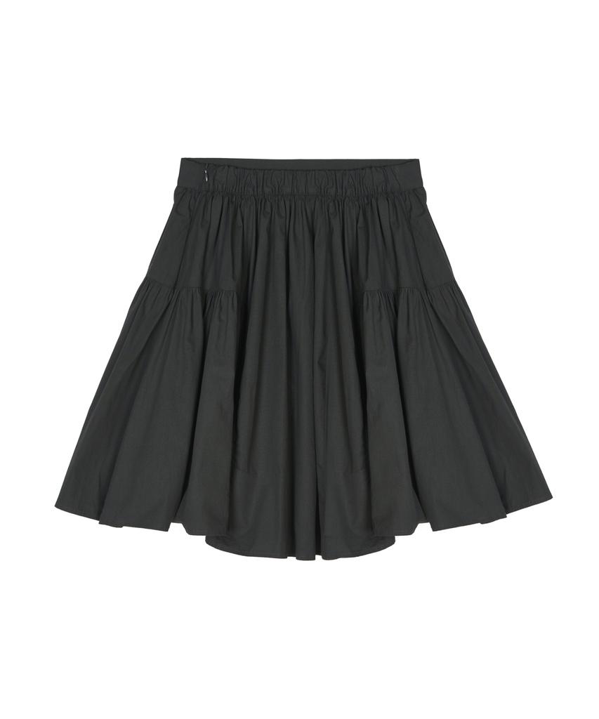 Nigaennikol Cotton Flare Midi Skirt_Charcoal