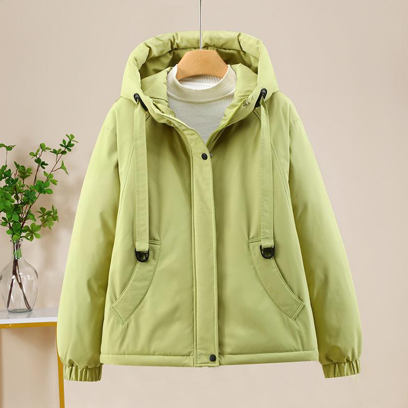Hooded Drawstring Sweater Jacket Women's Loose Fleece Thickened Casual Jacket Jacket