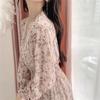Women's Floral Print V-Neck Long Sleeve Maxi Dress Casual Party