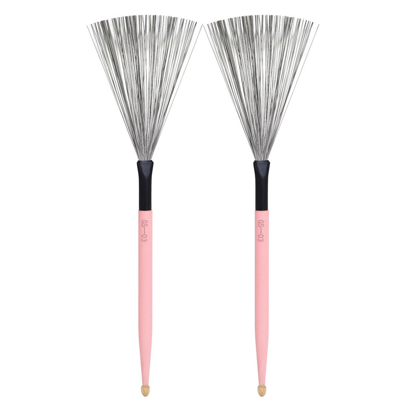 

1Pair Practical Double Head Drum Brush Snares Drum Wire Drum Stick Brush Carbon Steel Wire Brush Percussions Drum Stick розовый