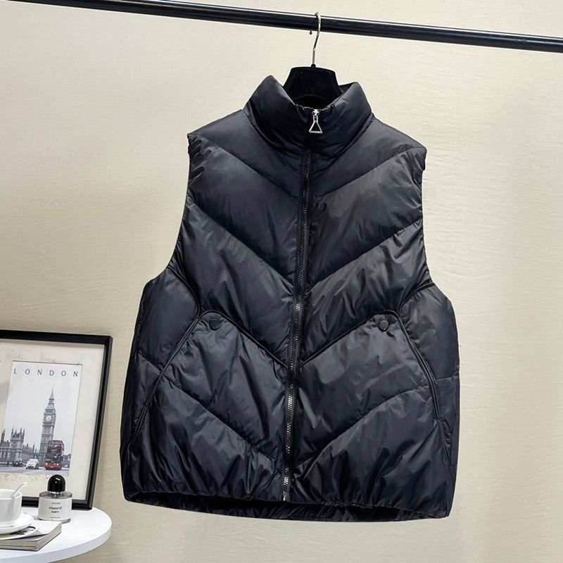 Women's Autumn Winter Down Vest Korean Style Loose Gilet Waistcoat Outer Wear