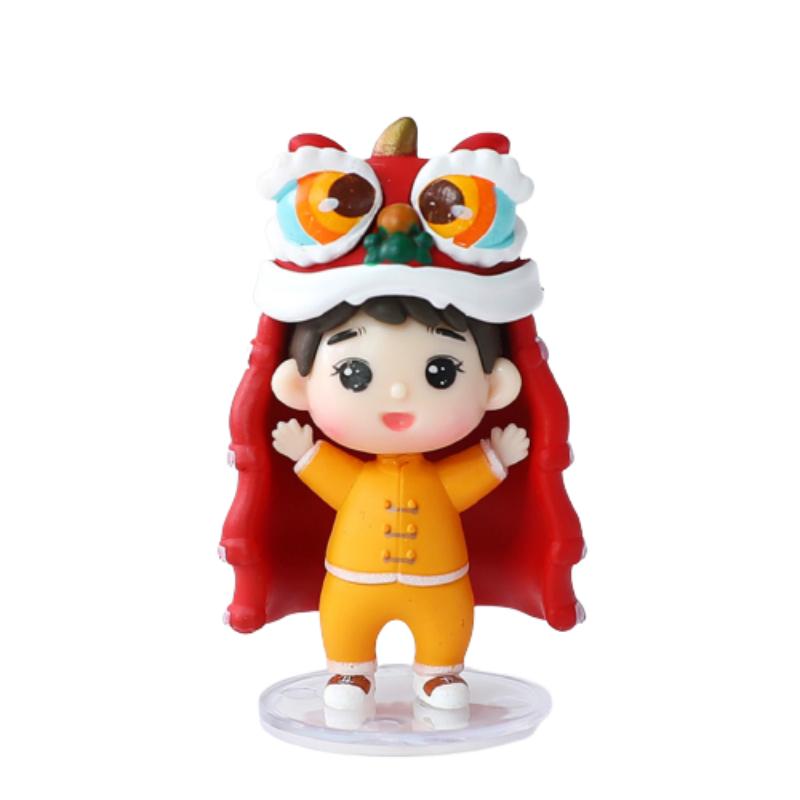 Spring Festival Handmade Lion Dance Carp Tiger Boy Girl Cake Decoration Props