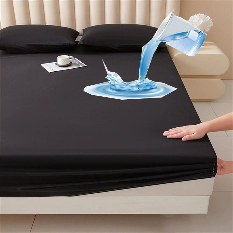 100% Waterproof Solid Bed Fitted Sheet Nordic Adjustable Mattress Covers Four Corners with Elastic Band Multi Size Bed Sheet
