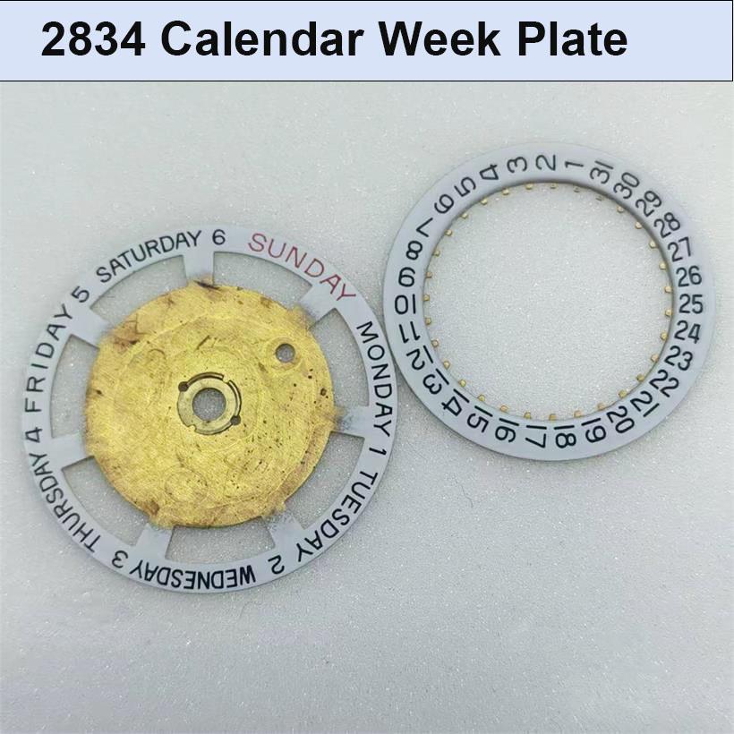 

For 2834-2 Calendar Week Dial 2834 Movement Calendar Dial 3 o clock Position Week Dial 12 o clock Position Watch Accessories