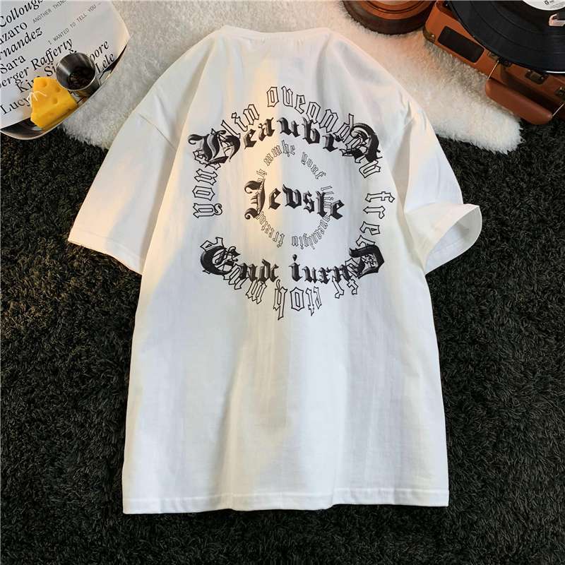 Women's Fashion Short-sleeved T-shirt Male and Female Couples Summer Loose Half-sleeved Blouse Casual T-shirt