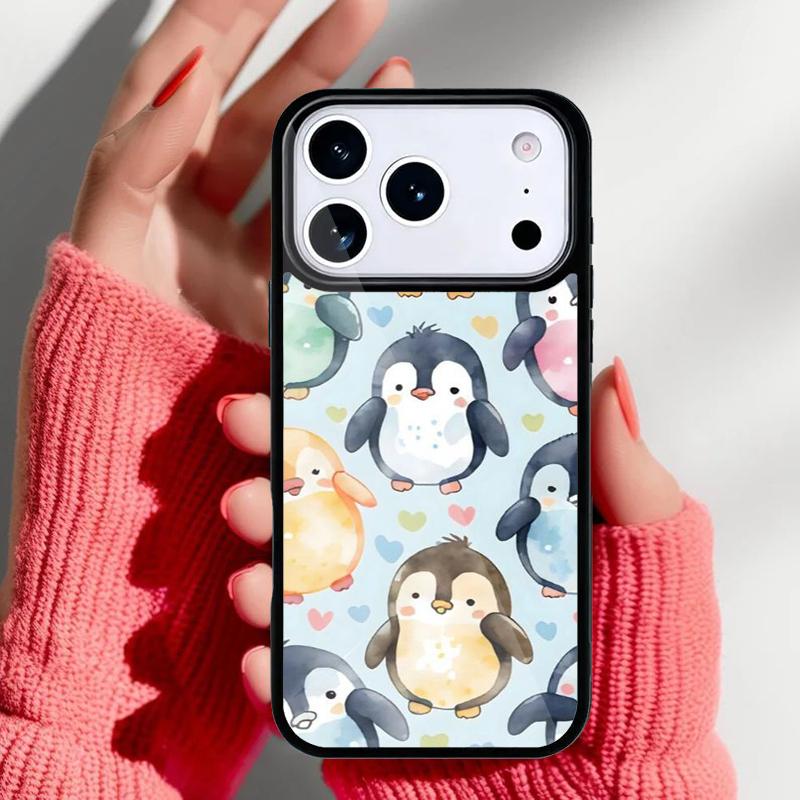 Lovely Penguin Phone Case for iPhone 17 16 15 14 13 Pro Max Back Cover for 12 11 Pro Coque