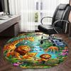 1PC jungle animals Non-Slip Floor Round carpet, Office, family, bedroom, Large Area Rug Indoor Rugs,  Durable Polyester-L0422
