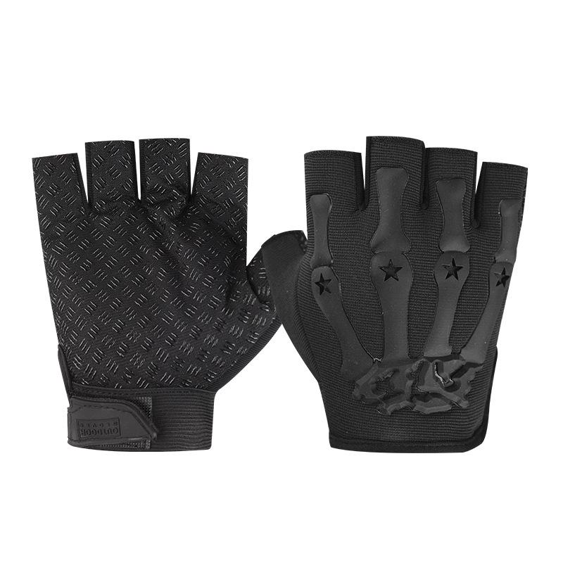 Tactical Half Finger Gloves Men's Outdoor Sports Cycling Training Anti Slip and Wear Resistant Protection Operations Military Fan Seal Special Forces