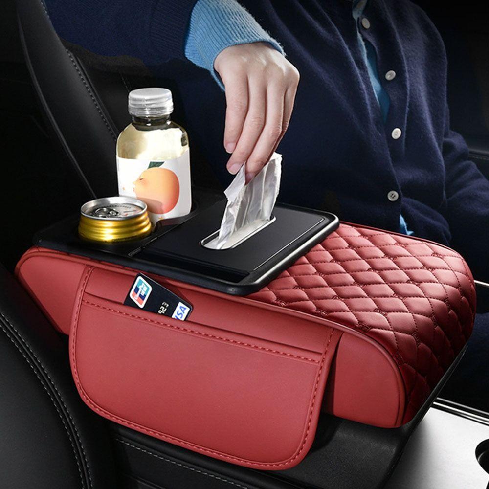 

Tissue Box Car Arm Rest Cushion with Cup Holder Car Center Console Mat Trucks style 3